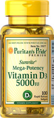 Vitamin D3 5000 I.U. 100 Softgels