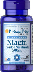 Niacin 500 mg - Flush Free - 100 Capsules